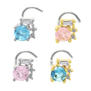 <span class=keywords><strong>Gaby</strong></span>-tachuelas de acero quirúrgico con forma de l, joyería para piercing corporal, mariposa, estrella, nieve, abeja, diamante - Product Image 6