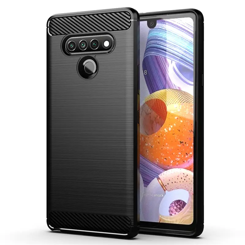 For LG Stylo 4 5 6 G K 51 30 61 Q7 V X Plus 2018 9 Cover Soft Silicone TPU Carbon Fiber Texture Shockproof Bumper Case