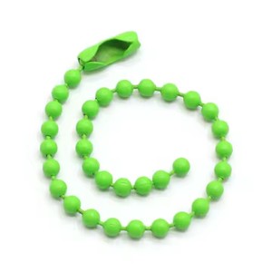 2025 bóng chuỗi kết nối màu xanh hoa hồng màu tím đen hồng trắng 2.4mm bóng hạt thời trang thời trang Dog tag Chuỗi vòng cổ - Product Image 2