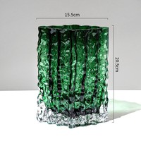 Vase en verre cristal coloré simple et luxueux, centre de table décoratif pour la maison, le bureau, l'arrangement floral