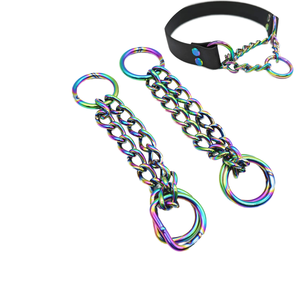 قابل للتعديل الفولاذ المقاوم للصدأ سلسلة خنق الكلب طوق الكلاسيكية نمط مثلث الصلبة للماء دائم برشام الديكور - Product Image 6