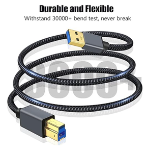 USB3.0 a to B <strong>Cable</strong> 5Gbps High-Speed Braided Zinc Alloy Case USB a to B 3.0 <strong>Printer</strong> <strong>Cable</strong> Docking Station, External Hard Drivers - Product Image 2