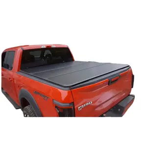 Penutup Tempat Tidur Truk Pickup Aloi Aluminium Penutup Lipat Empat/Tri Tonneau untuk Toyota Hilux Revo /Vigo, Penutup Tempat Tidur Truk Pickup