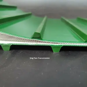 Neues grünes PVC-hitzebeständiges Förderband mit Führungsstreifen für den Einsatz in Lebensmittel- und Getränkefabriken. - Product Image 4
