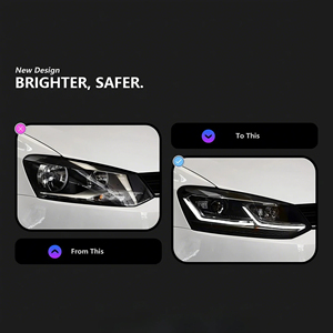 フォルクスワーゲンポロ2009-2016 DRL MK5 LEDプロジェクターヘッドライトカーフォグライト - Product Image 3