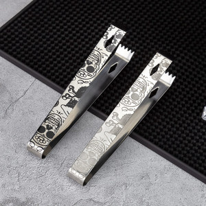 Pinza para Servir Bebidas con Diseño de Calavera <span class=keywords><strong>Pirata</strong></span> y Logotipo Personalizado OEM, Acero Inoxidable 304, para Decorar Cócteles, Agarrar Hielo, Limón y Azúcar - Product Image 2