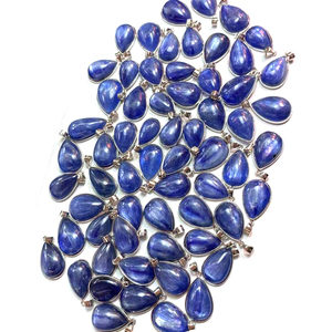 Authentique épineux naturel bleu cyanite pierre précieuse argent 925 Sterling pendentifs faits à la main bijoux - Product Image 3