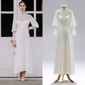 # 1288 DISPONIBILE FOTO REALE <span class=keywords><strong>Abito</strong></span> da <span class=keywords><strong>Sposa</strong></span> Vintage Vittoriano a Maniche Lunghe <span class=keywords><strong>Abito</strong></span> da Cerimonia Islamico Musulmano Vestito da <span class=keywords><strong>Sposa</strong></span> <span class=keywords><strong>Midi</strong></span> - Product Image 2