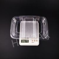 Boîte d'emballage écologique en plastique transparent PET/RPET de 50 oz à 3 compartiments avec couvercle séparé pour salade de fruits et noix