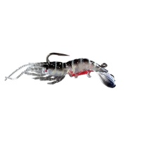 Leurre souple artificiel réaliste de haute qualité 70mm 9g à coulée lente, imitation crevette avec œufs de poisson, pour la pêche au bar et au snook