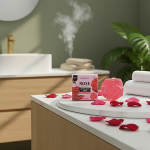 Savon blanchissant à la rose rouge KORMESIC 100g, savon de bain naturel, mousse riche, nettoyage doux, blanchissant, éclaircissant, étiquette privée OEM - Product Image 3