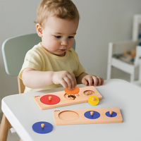 Jouets sensoriels en bois Montessori pour enfants de 1 à 2 ans, puzzle éducatif d'association de tailles d'animaux