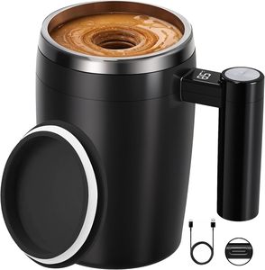 <strong>Automatic</strong> Self Stirring Coffee Cup with Temperature Display - Built-in Rechargeable Battery <strong>Automatic</strong> <strong>Stirrer</strong> and Self Stirring - Product Image 1