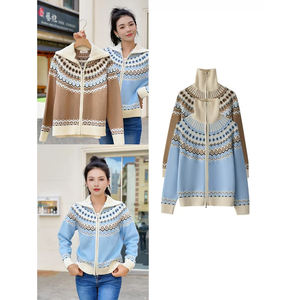 <span class=keywords><strong>Cardigan</strong></span> Invernale da <span class=keywords><strong>Donna</strong></span> Casual Vintage con Colletto a Risvolto, <span class=keywords><strong>Zip</strong></span>, Anti-Pilling, in Poliestere/Cotone, Manica Lunga - Product Image 2