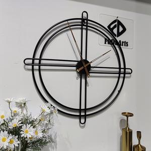 Horloge <span class=keywords><strong>murale</strong></span> décorative en métal moderne de luxe de 70 cm, grande taille, pour la maison, le salon, quartz silencieux - Product Image 3