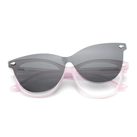 Lunettes de soleil polarisées œil-de-chat personnalisées 2025 à clip magnétique, monture en acétate légère pour femme, vision nocturne, protection UV