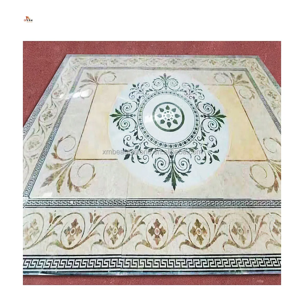 natural marble water jet medallion pattern for villa house decoration interior doors tile mosaic inlay