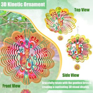 Sculpture cinétique de jardin en acier inoxydable 3D de 12 pouces en forme de chat, décor extérieur, cadeaux de Noël saisonniers - Product Image 4