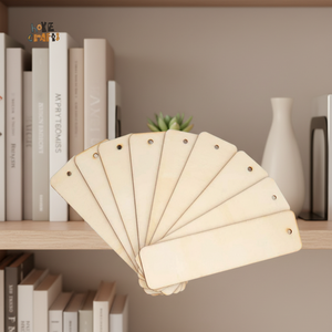 HOYE CRAFTS livre de cartes rectangle inachevé étiquettes de marquage de <span class=keywords><strong>page</strong></span> signet en bois - Product Image 1