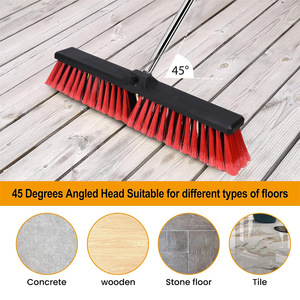 Floor <strong>Scrub</strong> Brush Long Handle Cleaning Brush Stiff Bristle Shower Scrubber for Cleaning <strong>Patio</strong> Bathroom Garage Kitchen Wall - Product Image 5