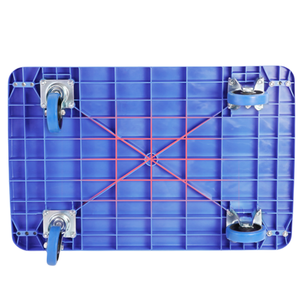 Chariots à main, chariots portables, chariots de manutention d'entrepôt, chariots à plateau plat, chariots à main en plastique bleu à quatre roues pour le transport de marchandises - Product Image 4