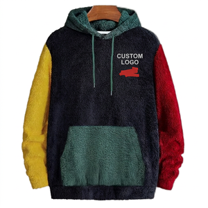 Custom Solid Winter Sherpa Fleece Oversized Pullover <b>Hoodie</b> OEM ODM Embroidered Logo Heavyweight Lined <b>Teddy</b> Fleece Sweatshirt - Product Image 2