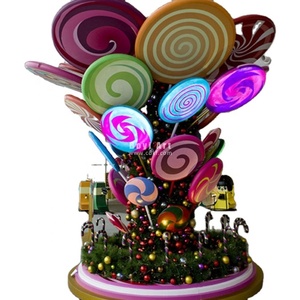 Grosir dicat besar Fiberglass Natal Lollipop Outdoor Shopping <span class=keywords><strong>Mall</strong></span> jendela Natal tampilan permen dekorasi tanah