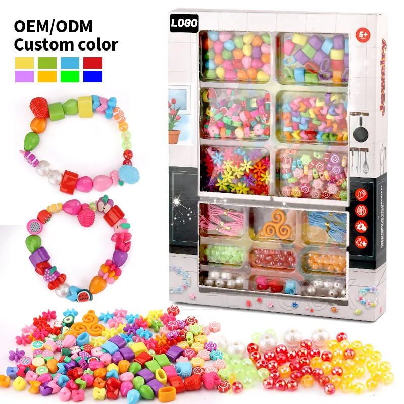 Leemook Wholesale Colorful Can Be Freely Matched DIY Bead Kit Girls Necklace Bracelets Jewelry Bead Set