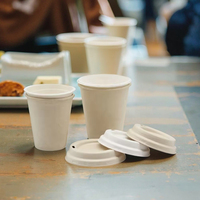 Gobelets en papier biodégradables jetables Pulpe de canne à sucre Boisson chaude Thé au lait Boissons Tasses en papier épaissies 8oz 12oz Café