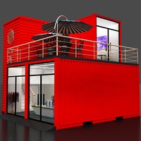 Maisons conteneurs modulaires préfabriquées sur mesure en kit 20 pieds 40 pieds pour café, restaurant, cuisine, panneaux sandwich écologiques