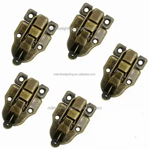 Bronze Color Metal Lock Latch For Old Stylish Wooden Jewelry Box Toolbox Hasp Latch Wooden Case Box Buckle Spring Toggle Latch