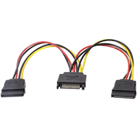 Serial SATA 15 pines macho a 2 SATA hembra Y Splitter Cable de alimentación HDD 15 pines Sata Cable