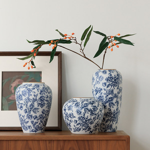 Jarrón de <span class=keywords><strong>porcelana</strong></span> azul y blanca retro de estilo chino tradicional - Product Image 1