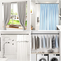 Tringle de Douche Rotative Ajustable en Acier Inoxydable Moderne, Robuste et Résistante à la Rouille, avec Extrémités Antidérapantes pour Salle de Bain