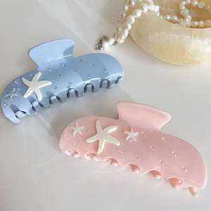 Nouvelle Arrivée Pince à Cheveux Femme en Acétate Luxe Personnalisée Incrustée de Perles et de Coquillages - Product Image 6