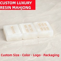 Tuiles de Mahjong en résine nacrée douce, gravées avec précision, pour Mahjong américain, pièces de jeu personnalisées pour mariage ou cadeau de pendaison de crémaillère