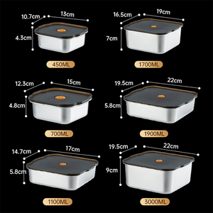Lekfre thép không gỉ thực phẩm lưu trữ container kín Kim loại thực phẩm container thép không gỉ bữa ăn chuẩn bị container rò rỉ bằng chứng - Product Image 5