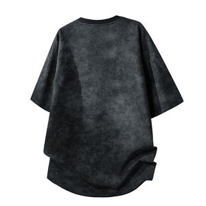 T-shirt Henley à manches courtes pour <span class=keywords><strong>homme</strong></span>, coupe ample et confortable, respirant, col rond, style minimaliste, tie-dye, avec logo personnalisé OEM - Product Image 2