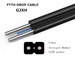 <span class=keywords><strong>สาย</strong></span>เคเบิลใยแก้วนำแสงแบบแบน GJXH สำหรับภายในอาคาร 1/2/4 คอร์ ทนทานต่อการโค้งงอ เสริมแรงสองชั้น ปลอกหุ้ม LSZH สำหรับการเดินสาย FTTH FTTX ระยะสุดท้าย - Product Image 4