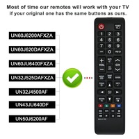 Control remoto de TV para Samsung UN60J6200AF UN60J6200AFXZA UN60J620DAF UN60J620DAFXZA UN60JU6400F