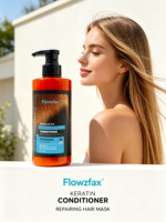 Ensemble de shampooing et d'après-shampooing de haute qualité pour cheveux secs et abîmés avec traitement à la kératine 500 ml Shampooing et après-shampooing à la kératine