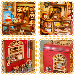 Tonecheer Promotion : Maison de poupée miniature en bois 3D à construire soi-même, thème boulangerie, avec insert photo, pour modélisme et cadeaux - Product Image 2