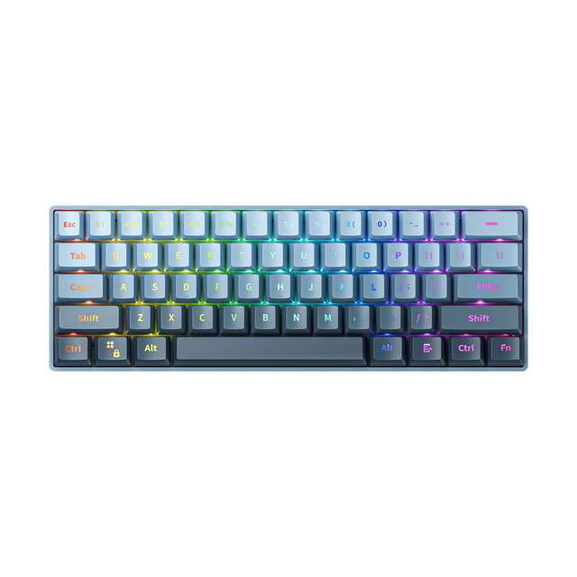 68 Keys Compact Wired Mechanical Keyboard Single Mixed Backlight 50M Clicks Anti-Ghosting Double-Shot Keycaps for Gaming Office