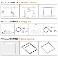 Vente en gros de luminaires à panneaux LED modernes à montage en surface de 45 W, de haute qualité, à économie d'énergie, pour bureaux commerciaux, en aluminium
