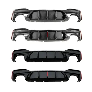 StarNav For 5 Series G30 G31 530i 530d 530e 550i 550d MSport 2018-2023 For M5 Style Rear Bumper Lip <b>Diffuser</b> With <b>LED</b> - Product Image 4