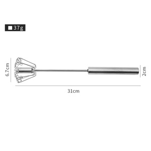 Stainless Steel Semi Automatic Egg Beater 12 Inch Press Type Cream Mixer For Kitchen Use - Product Image 2