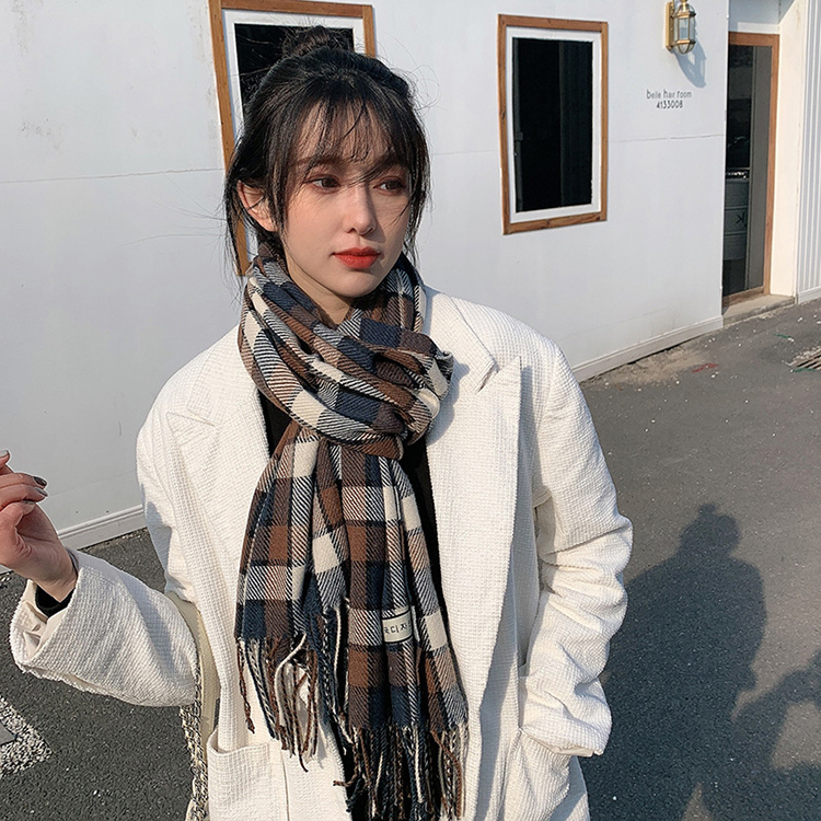 Шарфы из полиэстера для женщин очень длинные очень теплые женские шарфы-красивый зимний шарф с кисточками для женщин