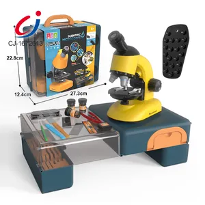 Новые детские научные игрушки, складной ящик для инструментов, желтая развивающая вращающаяся игрушка, микроскоп для детей