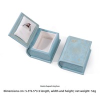Boîte à bijoux en forme de livre de style rétro européen, en cuir PU haut de gamme, avec finition bronzée, fermeture magnétique, petite, rouge, personnalisable, UV