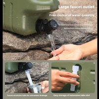 Seau à eau carré d'extérieur de 2 gallons (11 litres) en PE de qualité alimentaire avec robinet et couvercle, conteneur d'eau pour le camping, réservoir d'eau